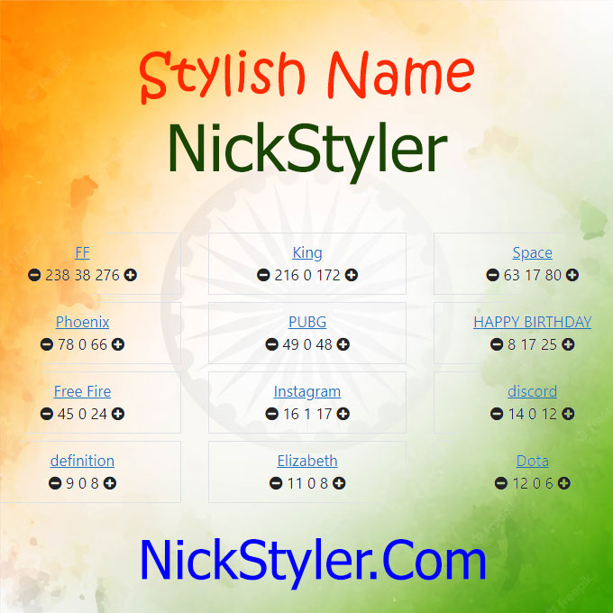 Stylish names and Nicknames