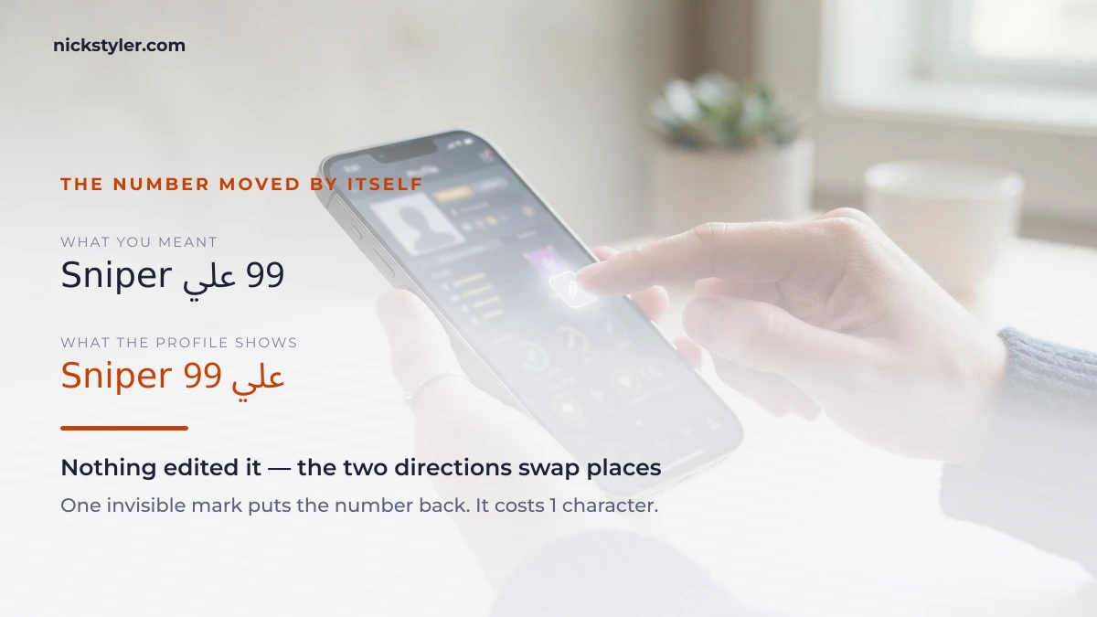 Arabic Name Shows Wrong Order? 280+ Stylish Copy Fixes 2026