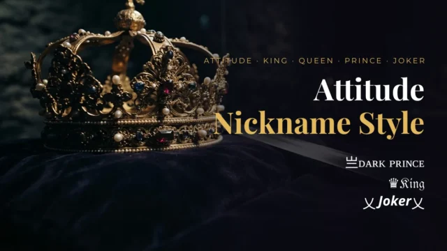 Attitude Nickname Style: King, Queen, Prince, Joker and Boss Names