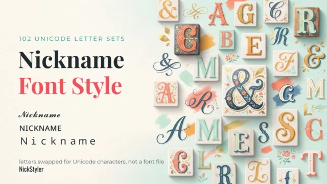 Nickname Font Style: 99 Letter Sets and Which Ones Stay Styled