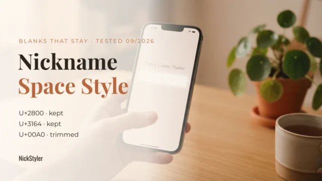 Nickname Space Style: Blank Characters That Survive Saving