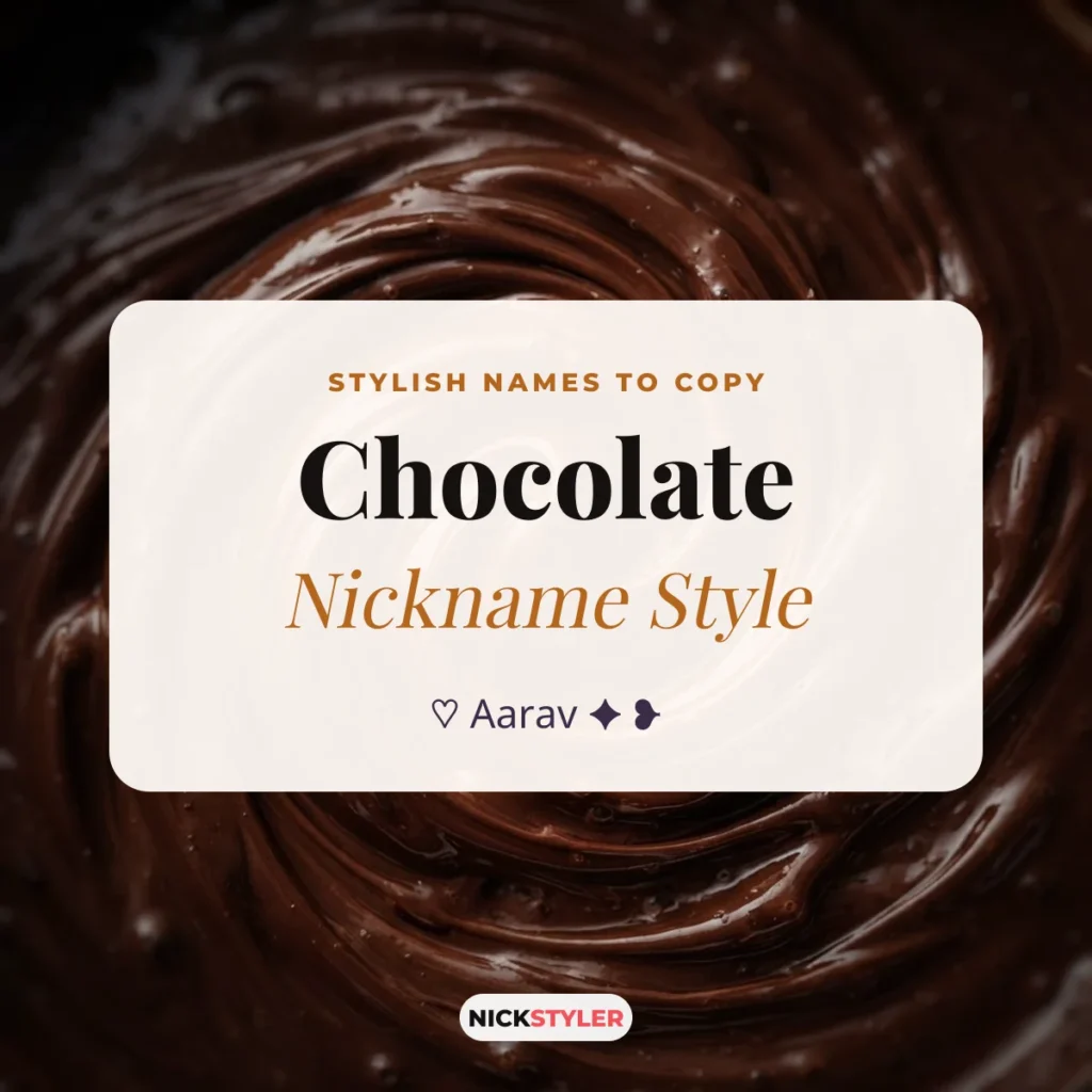 Chocolate nickname style: stylish names to copy for Free Fire and Instagram