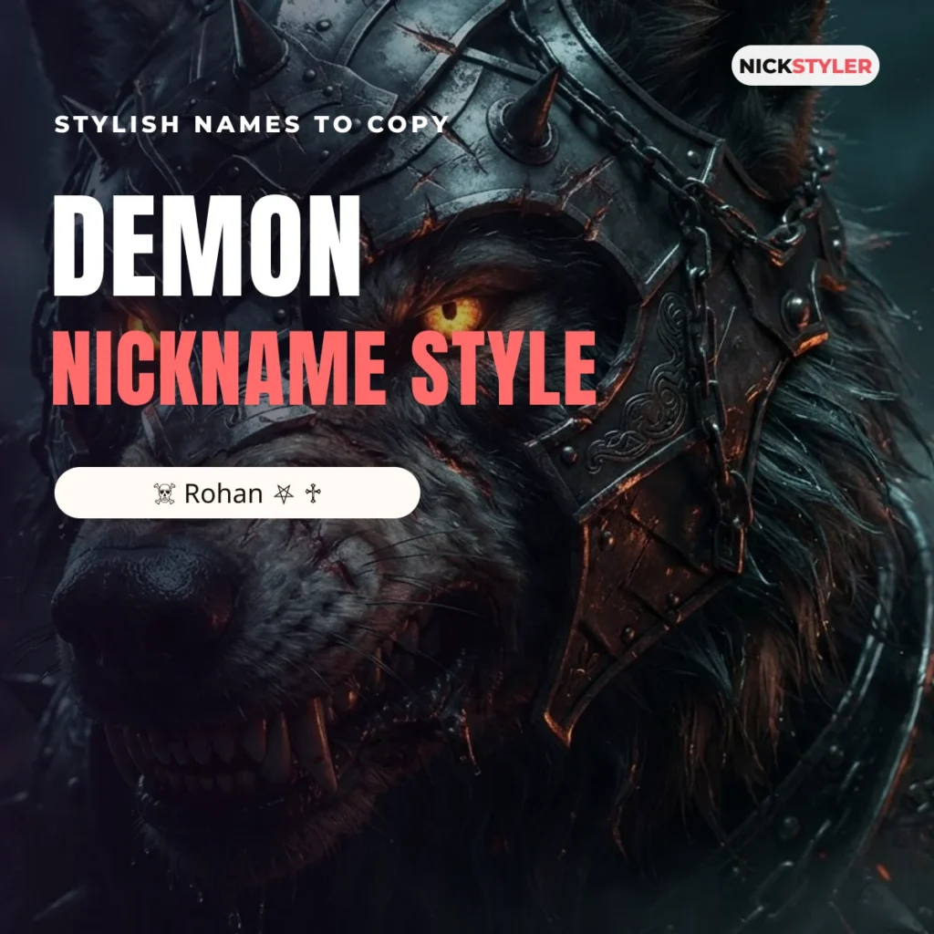 Demon nickname style: stylish names to copy for Free Fire and Instagram