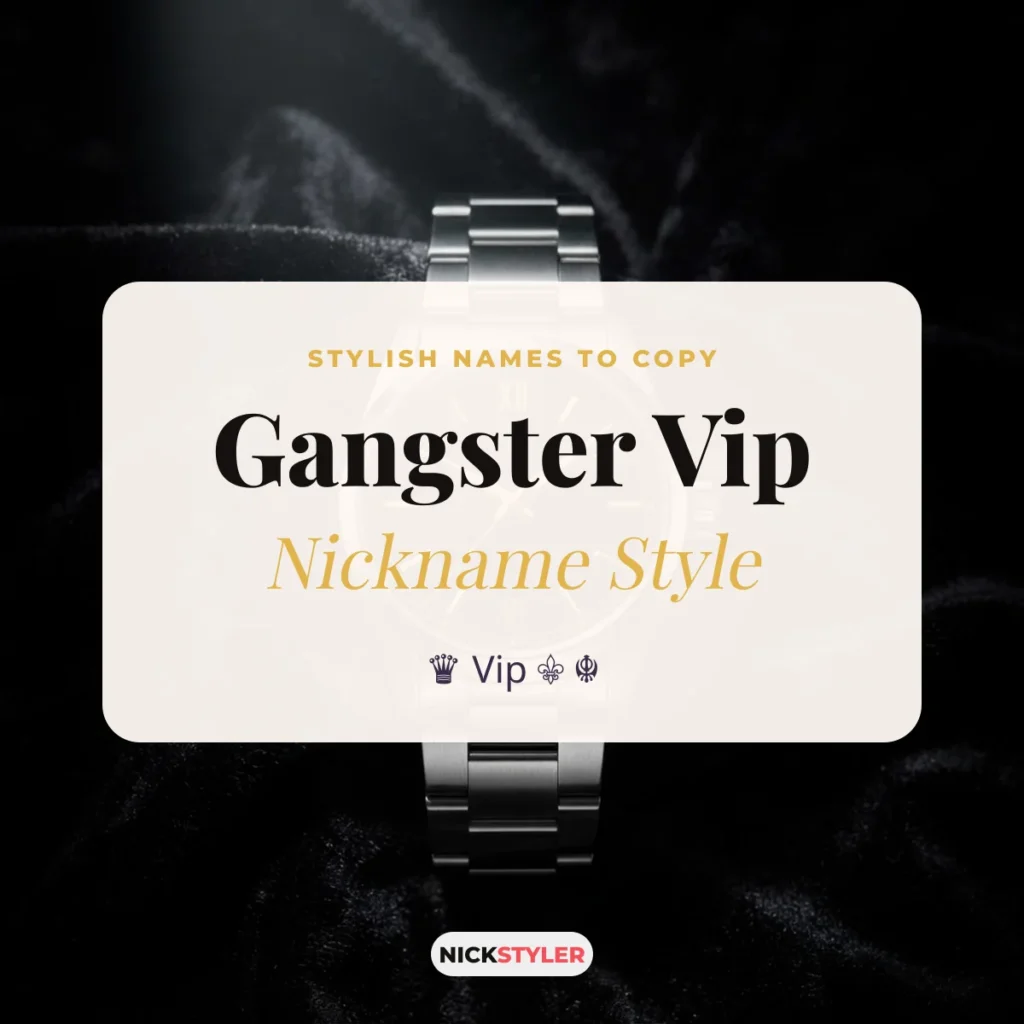 Gangster VIP nickname style: stylish names to copy for Free Fire and Instagram